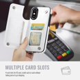 thumbnail image 3 of Funda tipo billetera de cuero PU para iPhone X/XS, blanca, Wefor, 3 of 7