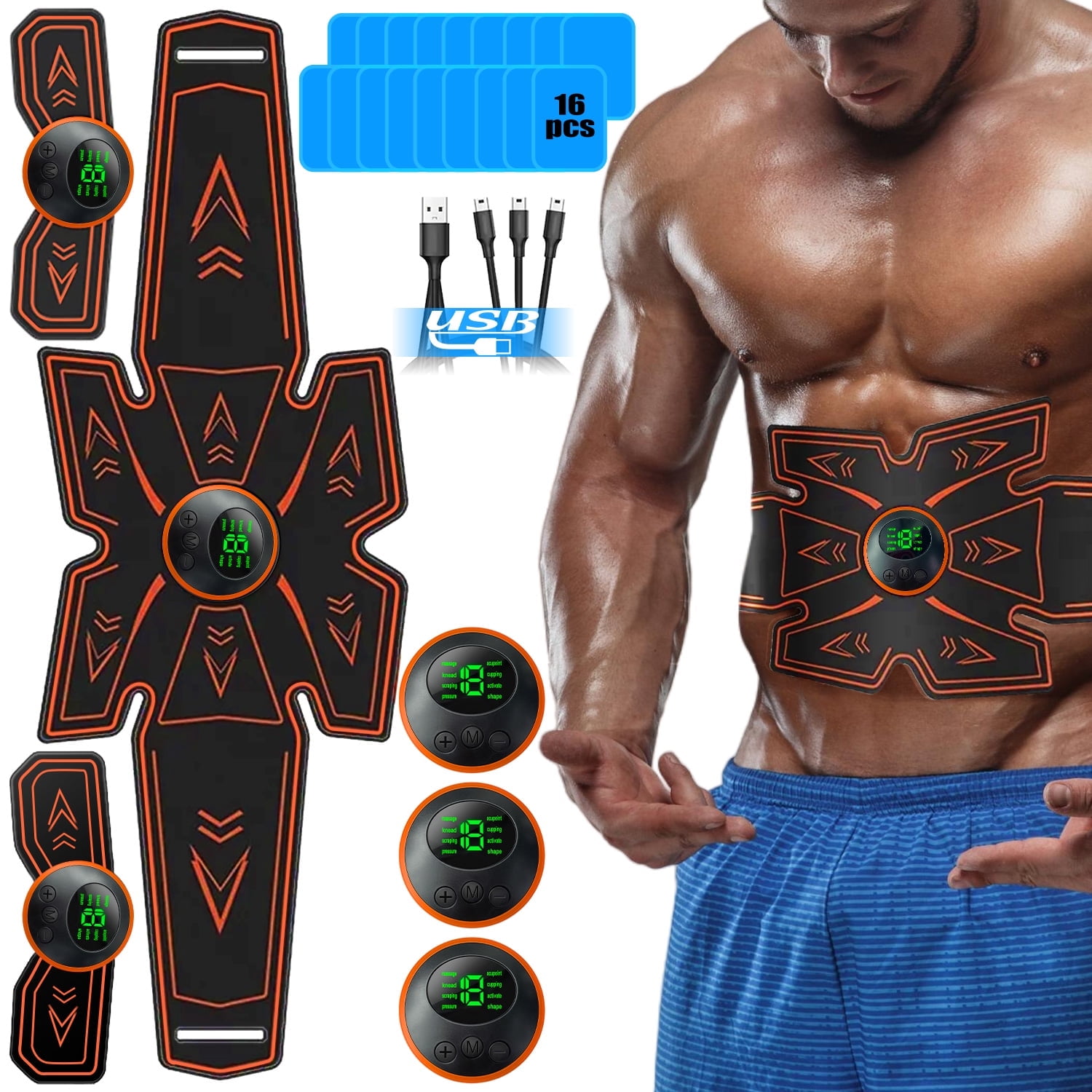 Power Abs Pro - EMS Abs Trainer Arms & Hips Muscle Stimulator