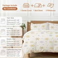 thumbnail image 6 of Christmas Golden Bedding Duvet Cover Set King Size 4 Pieces Snowflakes Bedding Set with Zipper Closure, 1 Comforter Cover 92x106 Inches 1 Flat Sheet & 2 Pillow Cases, 6 of 7