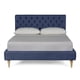 thumbnail image 3 of Cama Matrimonial Makora Velaria Azul Tapizada en Tela Tipo Velvet (No Incluye Colchón), 3 of 8