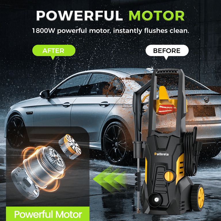 Patbrela 1800W Electric Pressure Washer, 5000 PSI photo 4