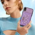 thumbnail image 3 of Mantto Crossbody Wallet Women Case for iPhone XR,Credit Card Pocket Diamond Design Phone Case with Strap,PU Leather Purse with Lanyard Bling Flip Cover For iPhone XR, Purple, 3 of 10