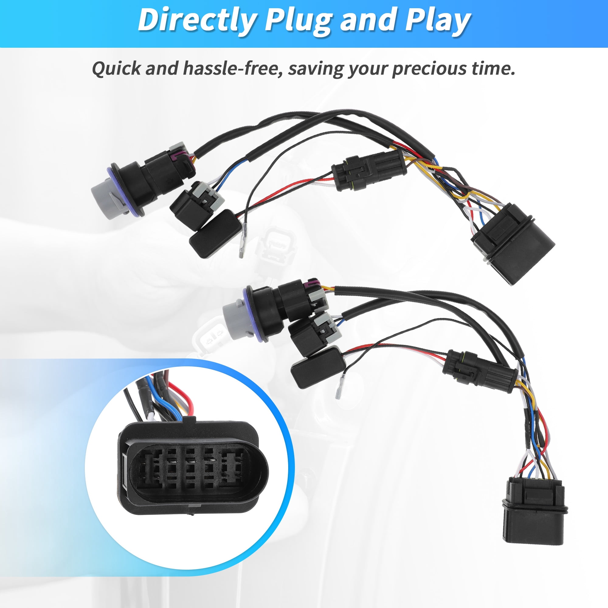 Unique Bargains 2pcs Projector Headlight Adapter Wires for Ram 1500/2500/3500 2013-2018
