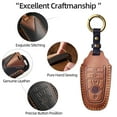 thumbnail image 4 of OFFCURVE Leather Key Cover Fits for Ford Car Key Fob Cover Case Compatible with Ford Mustang Fusion F250 F350 F450 F550 Edge Explorer Raptor Smart Key Holder Car Accessories, Black, 4 of 8