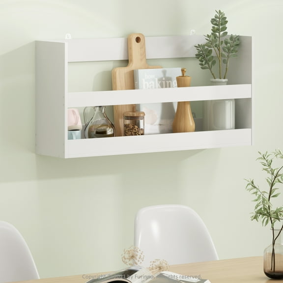 Furinno Hermite Multipurpose Wall Mounting Storage Shelf, White