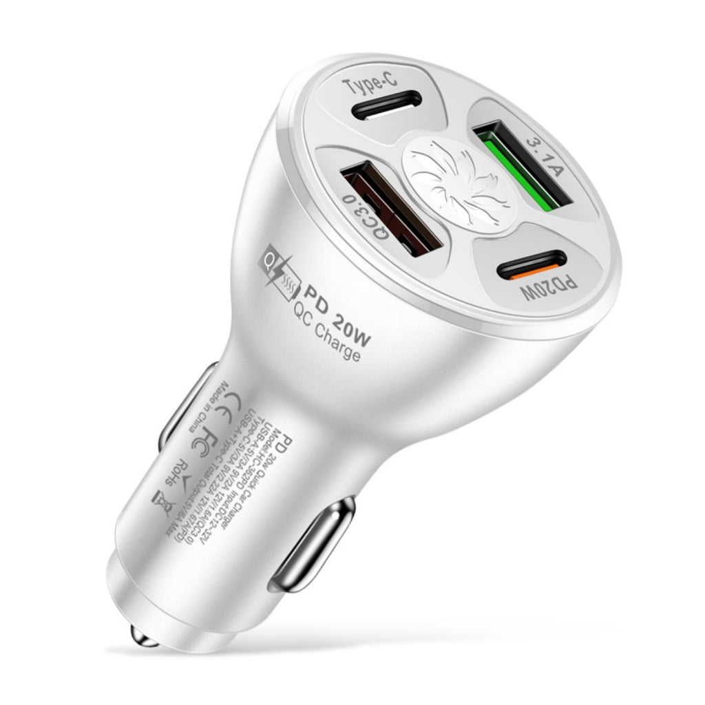 Zeiwohndc Car Charger 38W Fast Charging PD20W QC3.0 3.1A Type C
