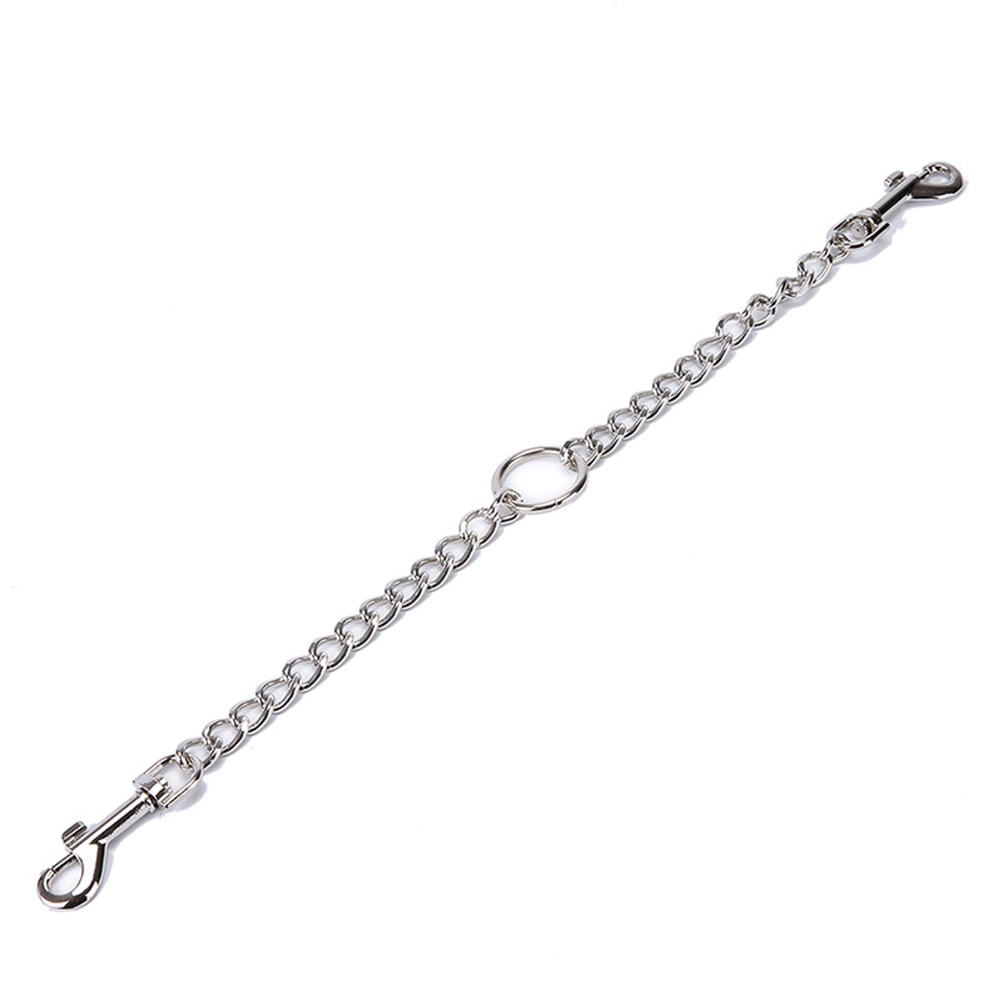 KHBUAB Double Head Dog Traction Strap Stainless Iron Chain for Pet Use Plated Silver