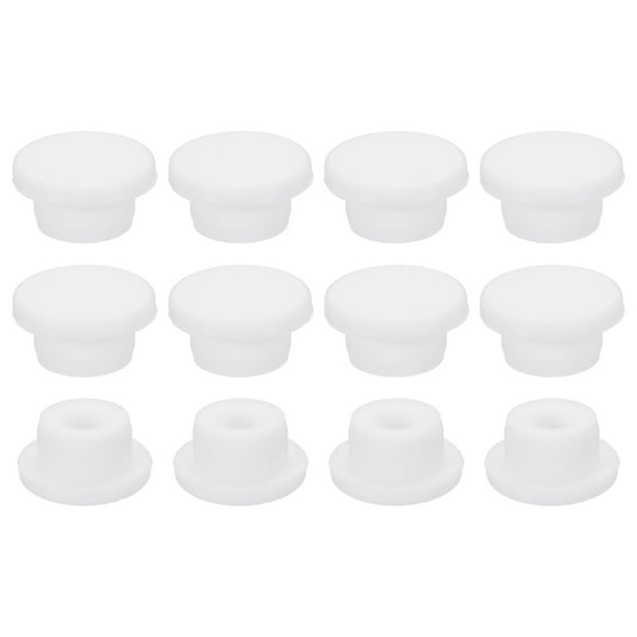 Bouchons en caoutchouc T de type silicone de 35 pièces, 20 mm, blancs, pour trous de 19 à 19,8 mm