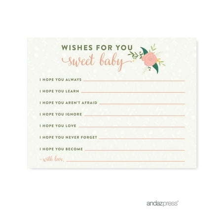 Wishes For Baby  Floral Roses Girl Baby Shower Game,