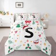 thumbnail image 3 of Homewish Christmas Initial S Letter Bedding Comforter Set for Teens, Cartoon Santa Claus Hat Twin Comforter Sets, Xmas Tree Reversible Bedding Set, Ultra Soft Bedroom Decor, 2 Pieces, 3 of 8