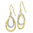thumbnail image 2 of FB Jewels Leslie's 10K Two Tone Color Gold Polished Shepherd Hook Dangle Earrings, 2 of 3