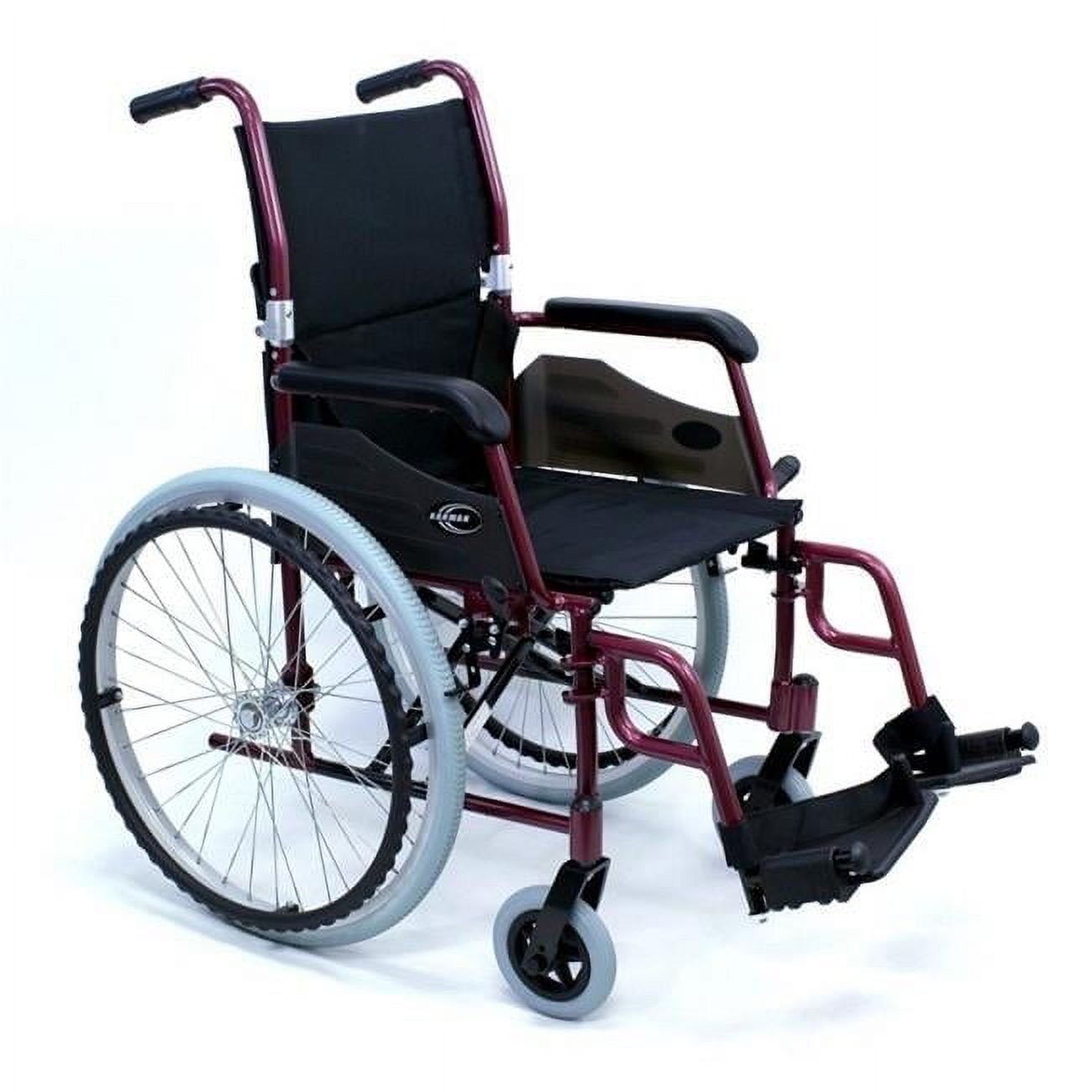 Karman LT-980-BD-E 18 in. 24 lbs Seat Ultra Lightweight Wheelchair with Elevating Legrest in Merlot Mica, Burgundy