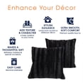 thumbnail image 3 of Cheer Collection Faux Fur Throw Pillows 22" x 22", Set of 2 - Black, 3 of 5