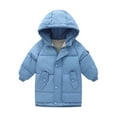 thumbnail image 2 of Esaierr Baby Toddler Puffer down Jacket for Kids Boys Girls Puffer Jacket Puffer down Coat Hooded Water-Resistant Winter Mid-Length Thickened Jacket for 2-9Y, 2 of 5