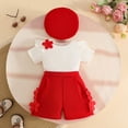 thumbnail image 2 of UYYX Cute Baby Girl Clothes Toddler Outfits For Girls Toddler Girl Clothes Summer Outfits Cute Baby Short Sleeve T-Shirt Shorts Printed, 2 of 9