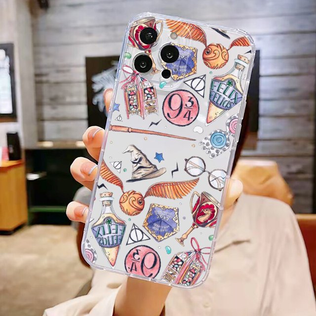 Cool Harry Potter Art Logo pink Phone Case For Apple iPhone 14 13 12 11 SE XS XR X 7 8 6 5 Plus Pro MAX 2020 Transparent CoveriPhone 14 Plus Gao Jinjia LED