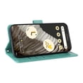 thumbnail image 4 of Compatible with Google Pixel 7 Pro Wallet Case with Card Holder & Cash Slot [RFID Blocking],Wallet Wristlet Pressed Butterfly Flower PU Leather Magnetic Flip Folio Cover for Women Men,Green, 4 of 11