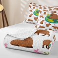 thumbnail image 4 of Erosebridal Funny Capybara Quilt King,Cartoon Ribbon Bows King Coverlet Set For Girls Kids,3 Pieces, 4 of 7