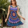 thumbnail image 7 of Purple Blue Mandala Pattern Dress Fashion Beach Long Dresses Female Party Printed Sundress, 7 of 7