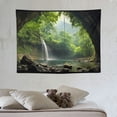 thumbnail image 4 of ONETECH  Waterfall Tapestry Mountain Cave Tapestry Wall Hanging, Nature Landscape with Green Forest Tapestries, Tree Tapestry Wall Deocr for Bedroom Living Room Dorm, 4 of 7
