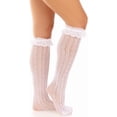 thumbnail image 4 of Zhengup Womens Sweetheart Knit Knee Highs With Lace Ruffle Cuff, 4 of 5