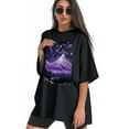 thumbnail image 3 of Plus Size Shirt for Women Black Tops for Women Short Sleeves Shirt for Women Mountain T Shirt Crewneck Shirt for Women XL, 3 of 5