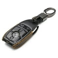 thumbnail image 2 of Vitodeco Leather Smart Key Fob Case Compatible for Mercedes-Benz A, C, E, S, CLA, CLS, GLA, GLB, GLC, GLE, GLS, G Glass 2017 - 2024 (4-Button, Black), 2 of 5