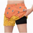 thumbnail image 2 of Crunowin Boys Summer Shorts Ice Cream Print Elastic Waist Lightweight Beach Shorts Orange Size 5T, 2 of 6