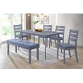 thumbnail image 1 of Aerys Tommy Solid wood Dining Table Set with 4 Dining Chairs and 1 Dining Bench in Grey, 1 of 4
