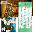 thumbnail image 3 of Trianu 36Pcs Christmas Bow, Xmas Mini Glitter Bows, Fabric Bows for Christmas Wreath Christmas Tree Decoration Gifts, Red, Silver and Gold, 3 of 7
