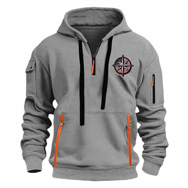 pstuiky camisas de manga larga para hombre, Blusa deportiva con capucha de manga larga y bolsillo con cremallera de color liso a la moda para hombre top de hombre xxl