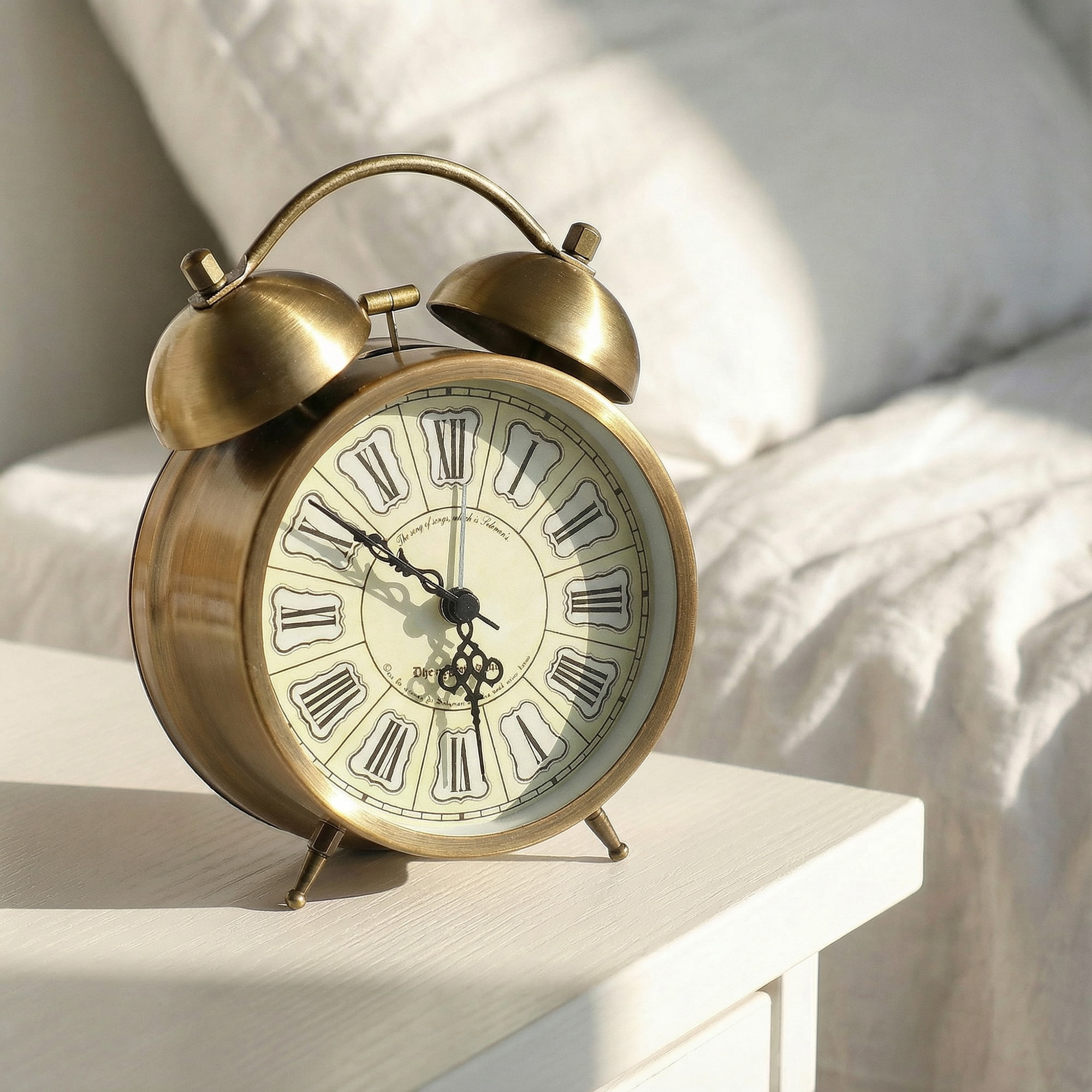 Unique Bargains Vintage Mechanical Alarm Clock Roman Numerals 4.6"L x 2.2"W x 6.1"H