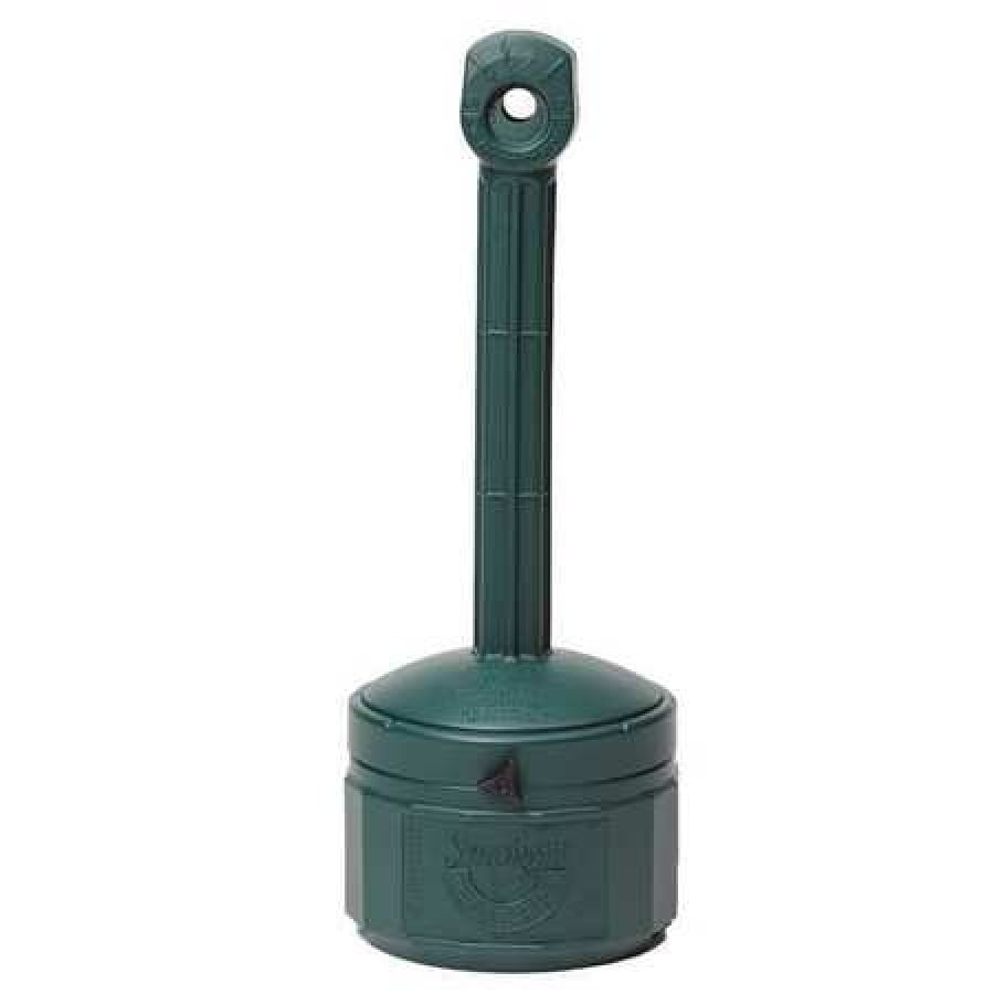 JUSTRITE 26806G Smokers CeaseFire Cigarette Receptacle, 1 gal., Green