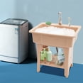thumbnail image 3 of Coffee Freestanding Multifunctional Laundry Sink, 441Lbs Load PP Alloy Stainless Steel Tub for Laundry Bathroom Garage, 3 of 12