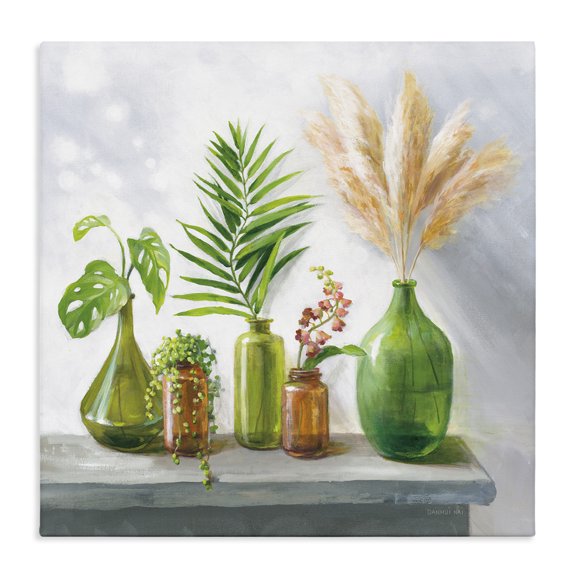 Stupell Industries Eclectic Varied Ikebana Botanical Leaves Arrangement Still Life Canvas Art, 24 x 24, by Danhui Nai