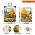 thumbnail image 2 of 4 Pack Qtip Holder Dispenser Village House in Forest Clear Plastic Storage Apothecary Jars for Cotton Swabs Balls Pads Floss, 2 of 7