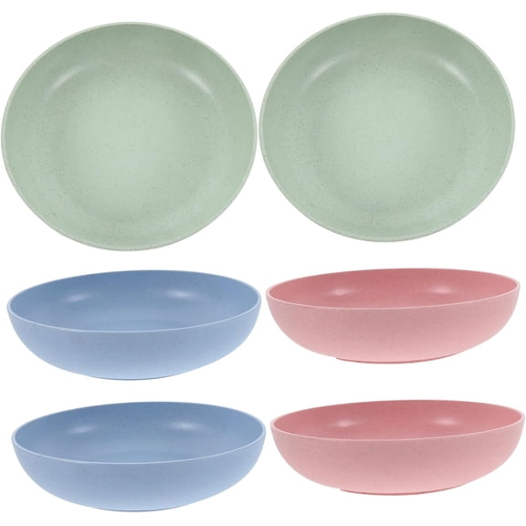 6-Pieces Whisker Fatigue Cat Bowl,5.7 Inch Shallow Cat Food Dish Wide Cat Wet Feeding Bowls,Pet Plates for Kittens and Short Legged Cat
