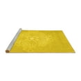 thumbnail image 2 of Ahgly Company Machine Washable Indoor Square Oriental Yellow Industrial Area Rugs, 5' Square, 2 of 4