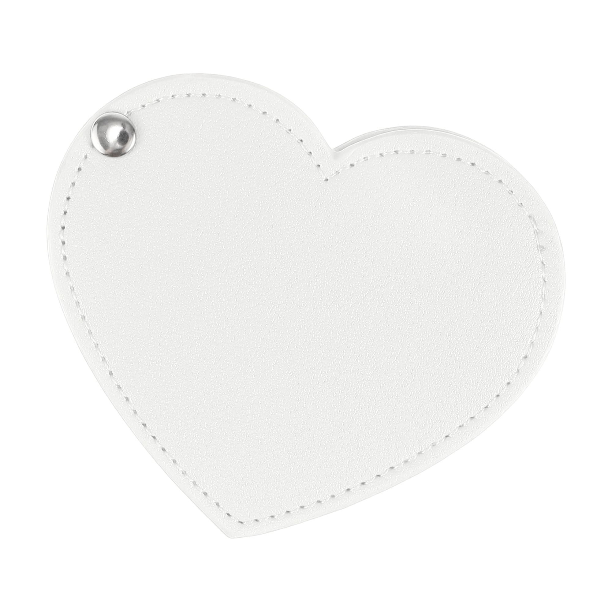 Unique Bargains 1Pc Rotating Heart Makeup Mirror for Travel White