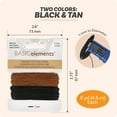 thumbnail image 4 of The Beadsmith Waxed Cotton Cord Set – Black & Tan, 1mm, 5 Yds Each (Total 10 Yards), 4 of 7