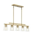 thumbnail image 4 of Warm Brass Five Light Linear Chandelier from the Calhoun Collection, 4 of 5