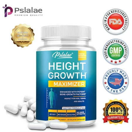 Pslalae Height Growth Maximizer - with Calcium, Vitamin D3 - Promote Bone Growth (30/60/120pcs)