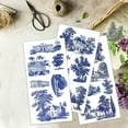 thumbnail image 4 of 3pcs/Set Blue Landscape Rub on Transfers for Furniture and Crafts 6x12 inch Blue Toile Decor Transfer Stickers Tree Rub on Decals for Wood Furniture Scrapbooking Home Decorations, 4 of 7