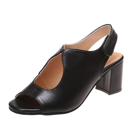 Women s Block Heel Sandals Cut Out Peep Toe Dress Pumps Casual Summer Fashion Slingback Ankle Strap Chunky High Heels Dating Work Office Commute Shoes