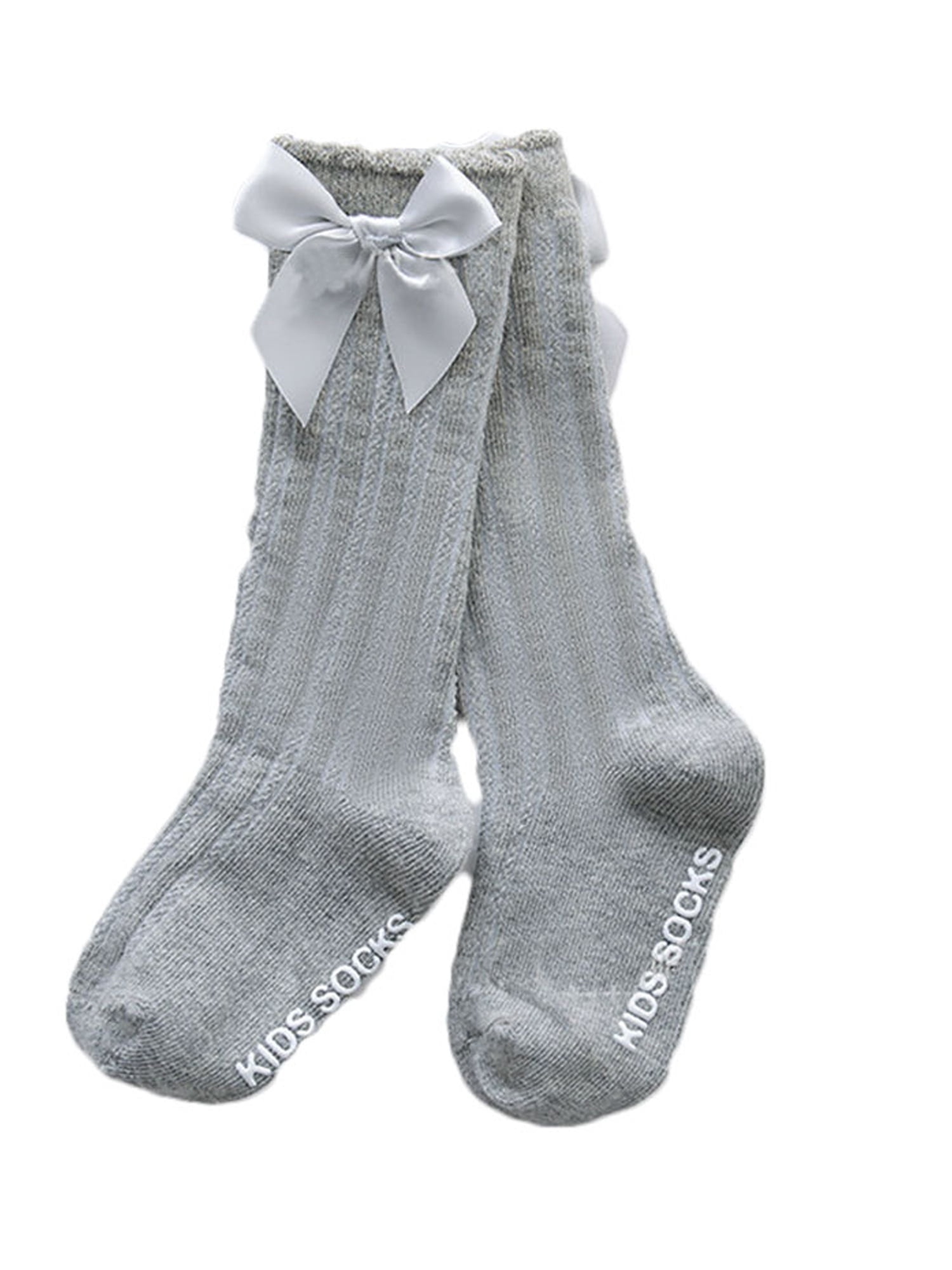 3//4 Pair Baby Girl Socks Knee High Bows Princess Socks Cute Long Tube Booties