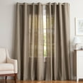 thumbnail image 2 of Exclusive Home Curtains Loha Linen Grommet Top Curtain Panel Pair, 54x96, Cafe, 2 of 8