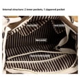 thumbnail image 5 of Hue & Hold Women's Colored Striped Handbag Simple Large Capacity Canvas Shoulder Bag Casual Versatile Fashionable Commuter Bag,Black, 5 of 11