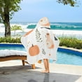 thumbnail image 3 of Yayeee Kids Hooded Towels Toddler Soft Absorbent Beach Bathing Wrap 50" x 23.5", White Halloween Pumpkin, 3 of 5