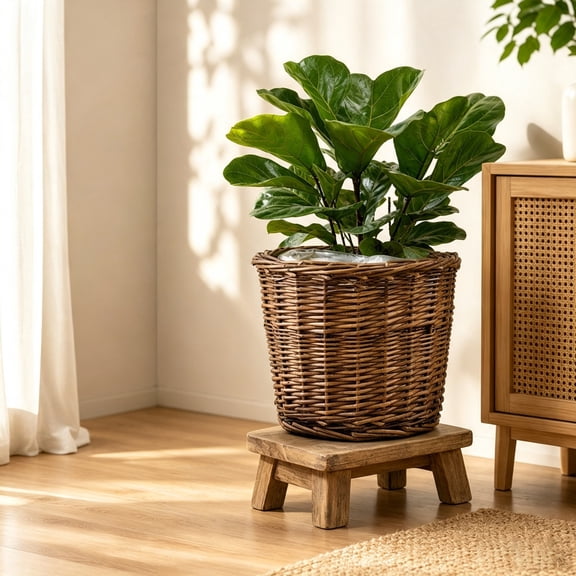 Handwoven Wicker Planter Basket, Natural Rattan Plant Pot Cover, Woven Flower Pot Holder for Indoor Succulents, Small Plants, Farmhouse Home Table Decor( 6.7×5.5in)