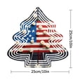 thumbnail image 2 of Patriotic Metal Hanging Christmas Tree Wind Spinner - American Flag Design with White Roses for Garden & Yard Decor, 2 of 7
